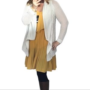 Fashion Wear dress mustard ruffled, pleated midi dress NWT size 5